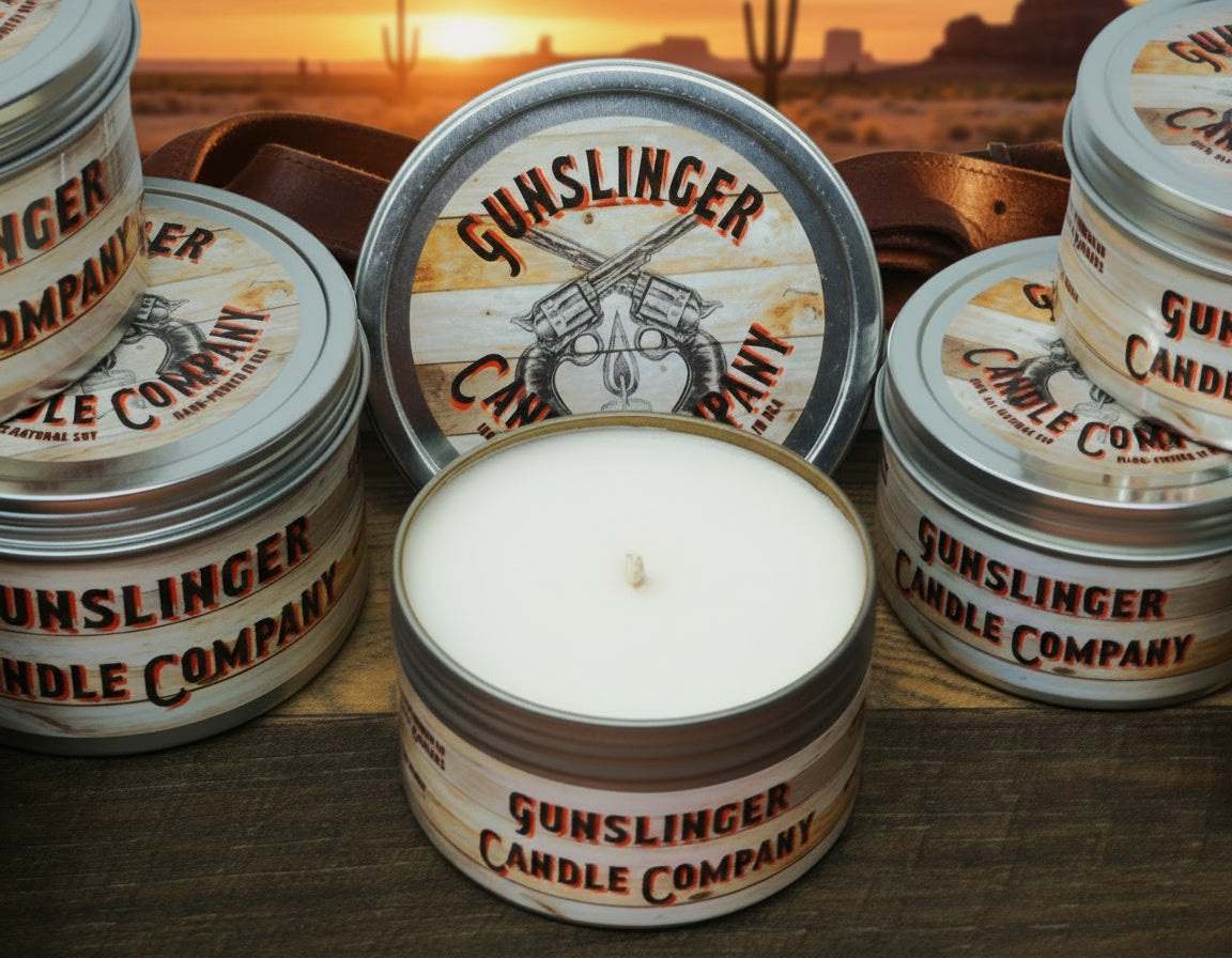 Gunslinger Natural Soy Wax Candle with Cotton Wick